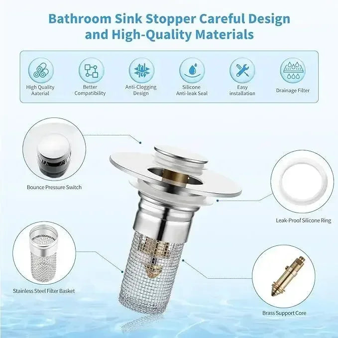 QuickDrain Stainless Steel Hair Stopper
